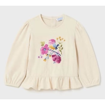 Tee shirt fleurs et oiseau bébé fille - MAYORAL | Boutique Jojo&Co
