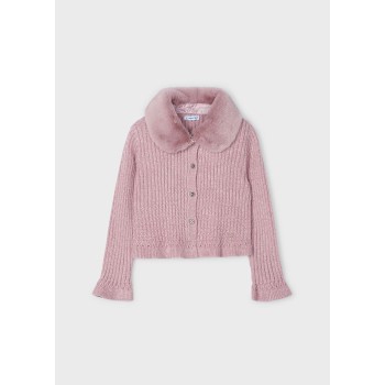 Cardigan vieux rose fille - MAYORAL | Jojo&Co : Vêtements enfants - Antibes