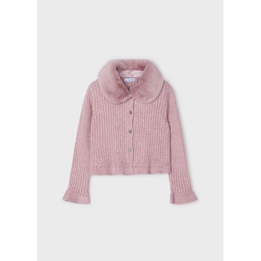 Cardigan vieux rose fille - MAYORAL | Jojo&Co : Vêtements enfants - Antibes