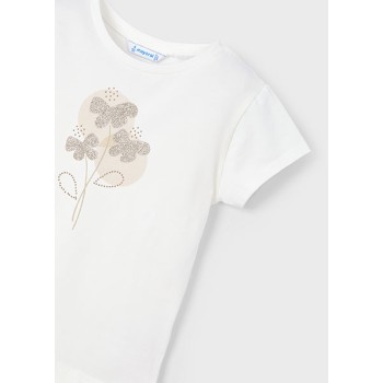 Tee shirt fleurs paillettes - MAYORAL | Jojo&Co  - Antibes