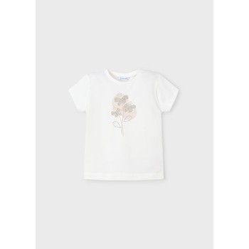 Tee shirt fleurs paillettes - MAYORAL | Jojo&Co  - Antibes