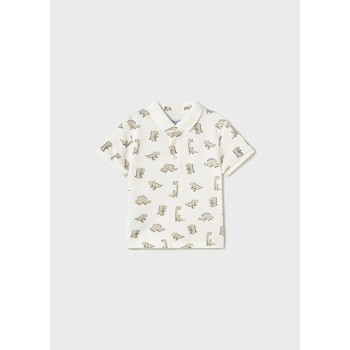 Polo blanc dinosaures garçon  - MAYORAL | Boutique Jojo&Co