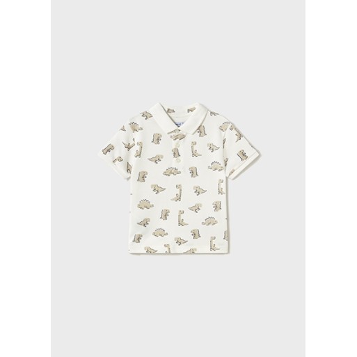 Polo blanc dinosaures garçon  - MAYORAL | Boutique Jojo&Co