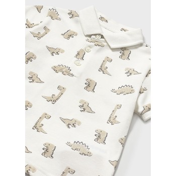 Polo blanc dinosaures garçon  - MAYORAL | Boutique Jojo&Co